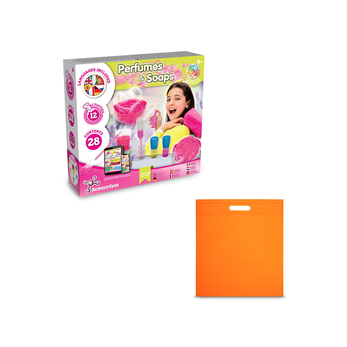 Perfume & Soap Factory Kit IV. Gra edukacyjna dostarczany z torebką prezentową z włókniny (80 g/m²) - Pomarańczowa 35845_128