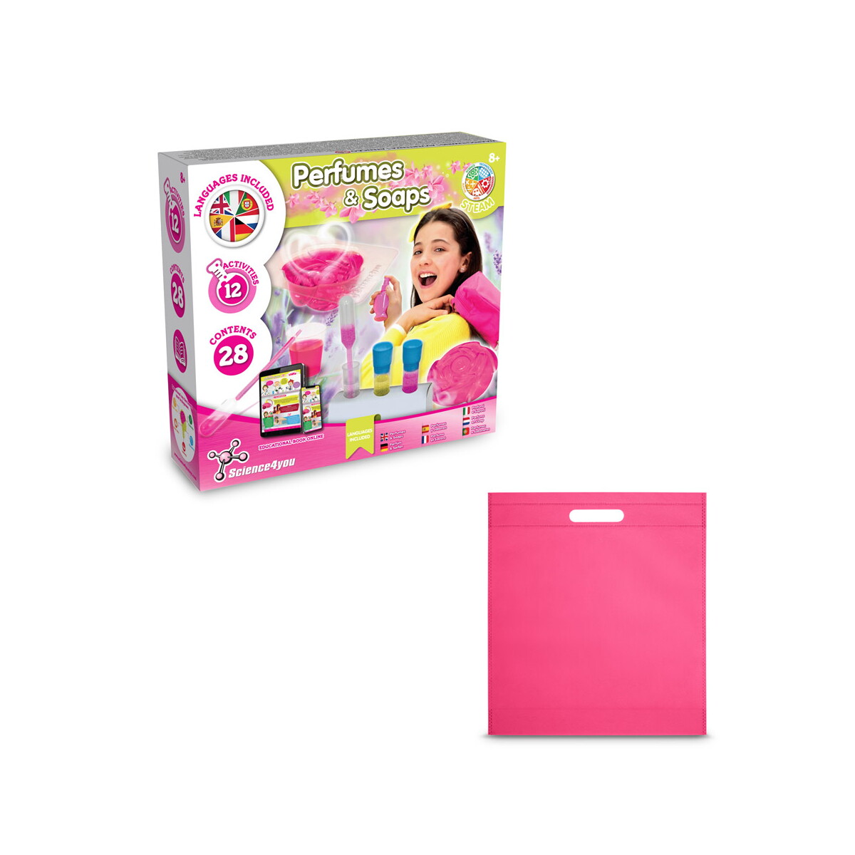 Perfume & Soap Factory Kit IV. Gra edukacyjna dostarczany z torebką prezentową z włókniny (80 g/m²) - Różowa 35845_102