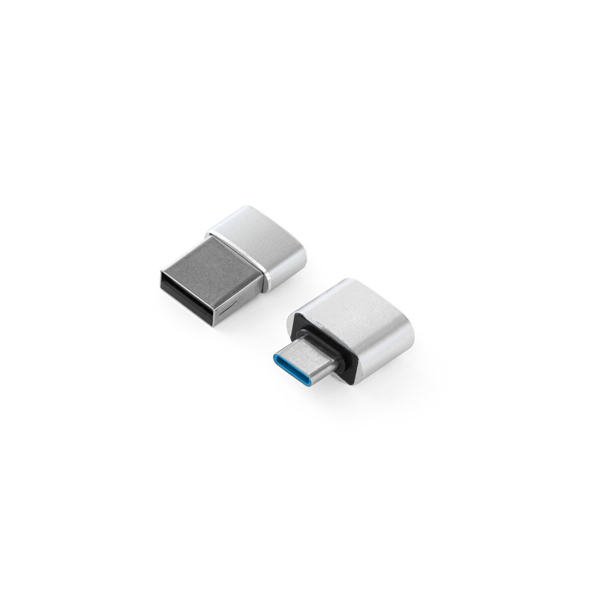 MINSKY. Zestaw 2 aluminiowych adapterów USB-A / USB-C - Satynowe srebrne 97090_127