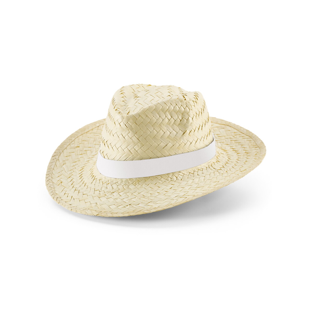 EDWARD RIB. Natural straw hat with sublimated ribbon - Biały 99085_106