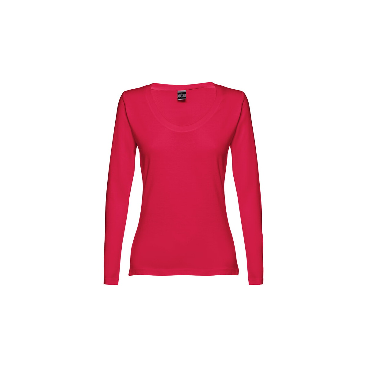 THC BUCHAREST WOMEN. Bawełniany T-shirt damski z długim rękawem taliowany - Czerwony 30126_105