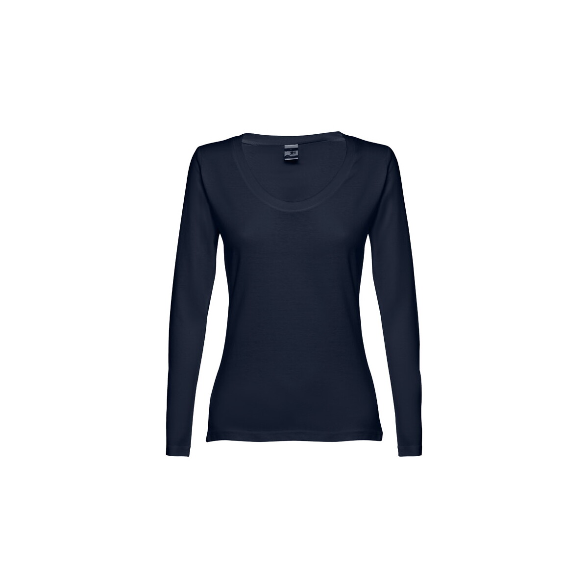 THC BUCHAREST WOMEN. Bawełniany T-shirt damski z długim rękawem taliowany - Granatowy 30126_134