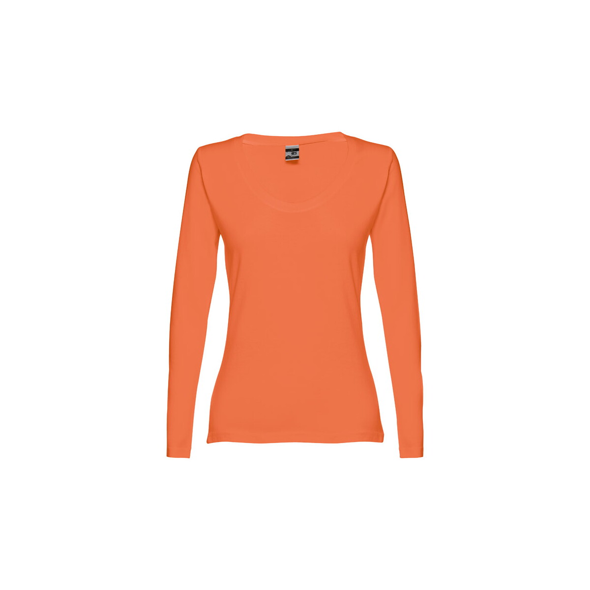 THC BUCHAREST WOMEN. Bawełniany T-shirt damski z długim rękawem taliowany - Terracottowy 30126_141