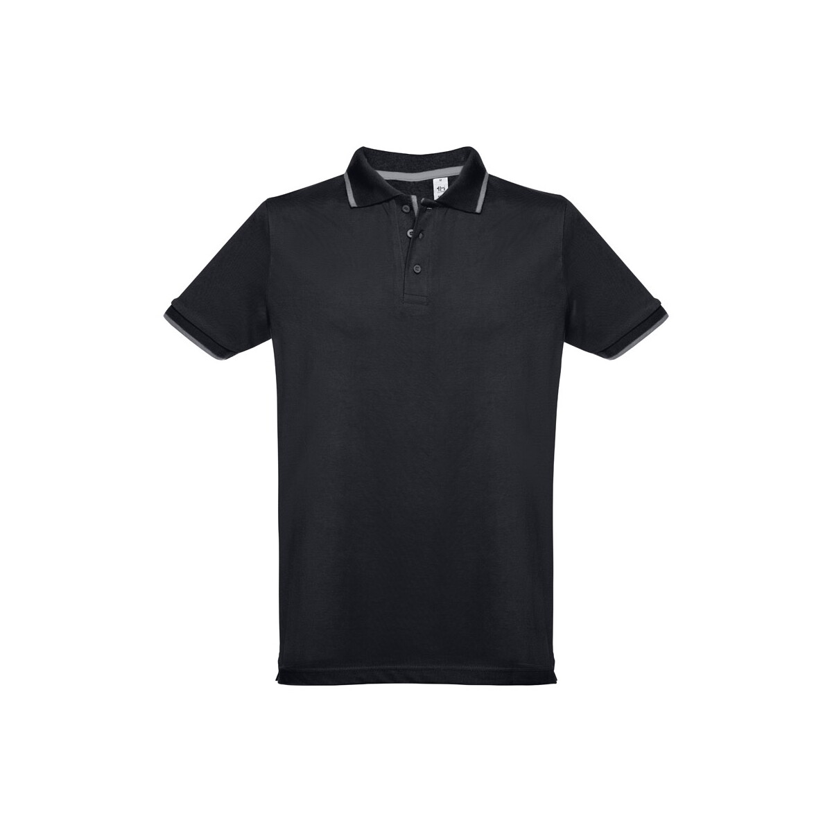 THC ROME. Męska dwukolorowa bawełniana koszulka polo - Czarna 30137_103
