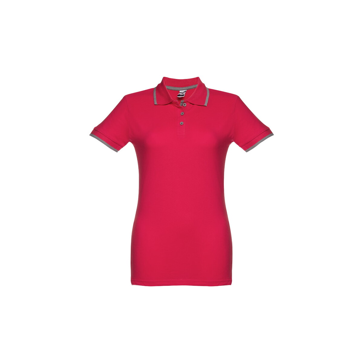 THC ROME WOMEN. Damski slim fit polo t-shirt - Czerwona 30139_105