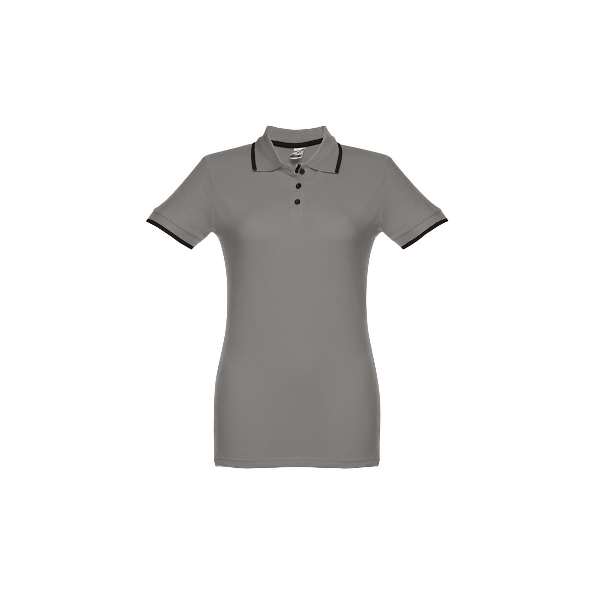 THC ROME WOMEN. Damski slim fit polo t-shirt - Szary 30139_113