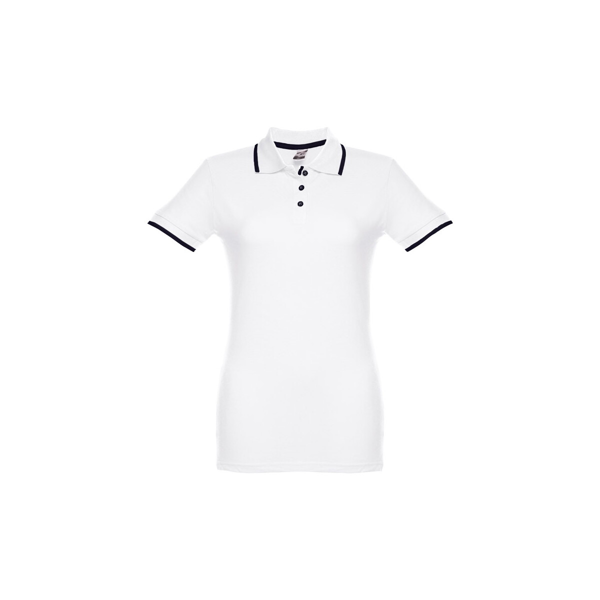 THC ROME WOMEN WH. Dwukolorowa bawełniana koszulka polo dla kobiet - Biała 30138_106