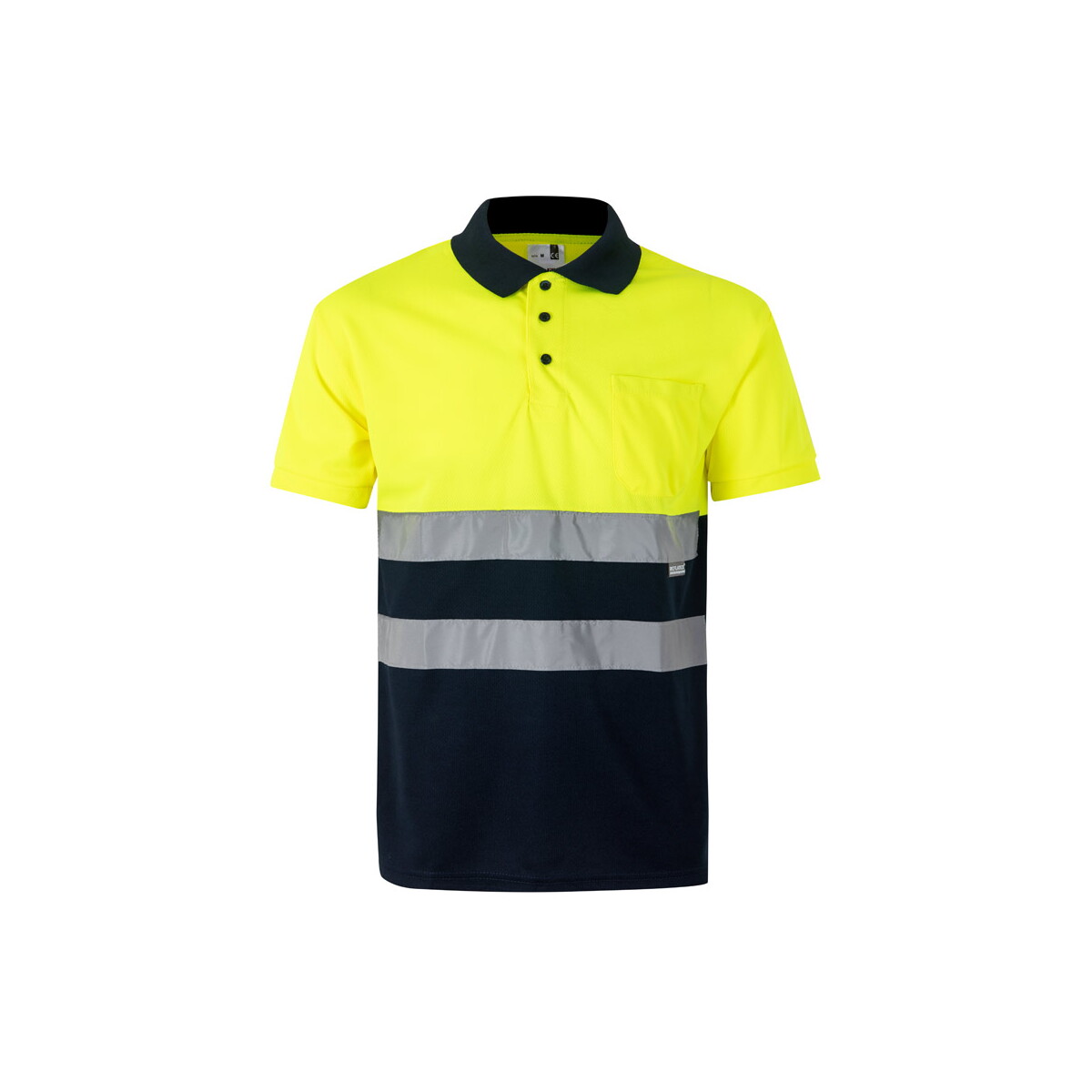 VL CUPID. Dwukolorowa koszulka polo w ptasie oczy (160 g/m²) z krótkimi rękawami, wykonana z poliestru (100%) - Granatowa/Żółta 36063_204