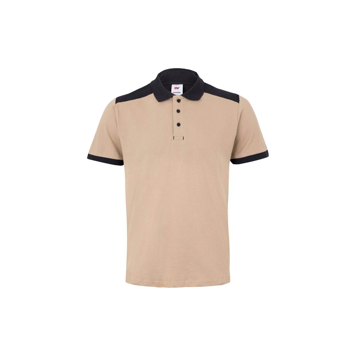 VL VELES. Dwukolorowa koszulka polo piqué (180 g/m²), krótki rękaw, bawełna (60%) i poliester (40%) - Beżowa 36148_131