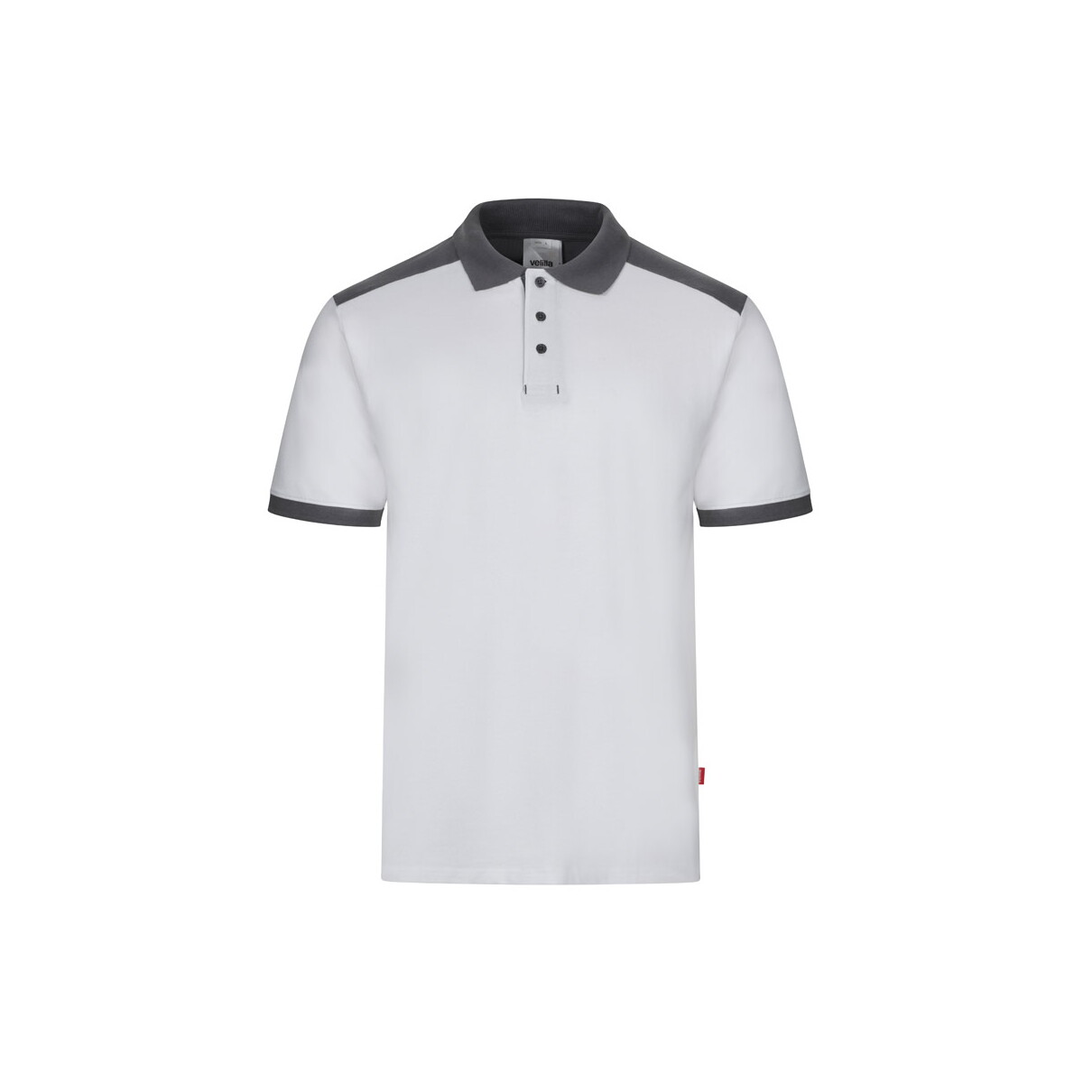 VL VELES. Dwukolorowa koszulka polo piqué (180 g/m²), krótki rękaw, bawełna (60%) i poliester (40%) - Biała 36148_106