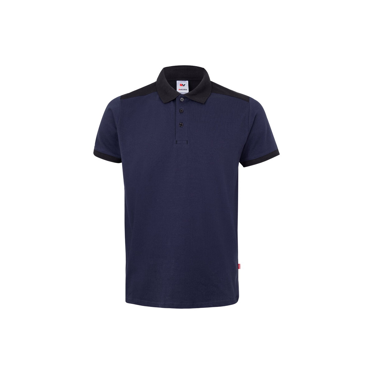 VL VELES. Dwukolorowa koszulka polo piqué (180 g/m²), krótki rękaw, bawełna (60%) i poliester (40%) - Granatowa 36148_104