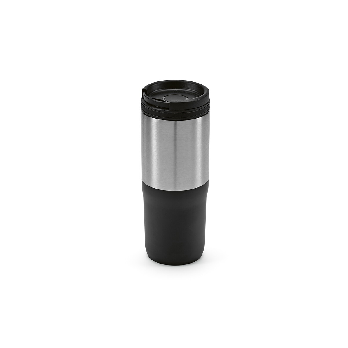 Pomaranczowy kubek podrózny ze stali nierdzewnej z recyklingu 640 ml - Czarny ACP004_103