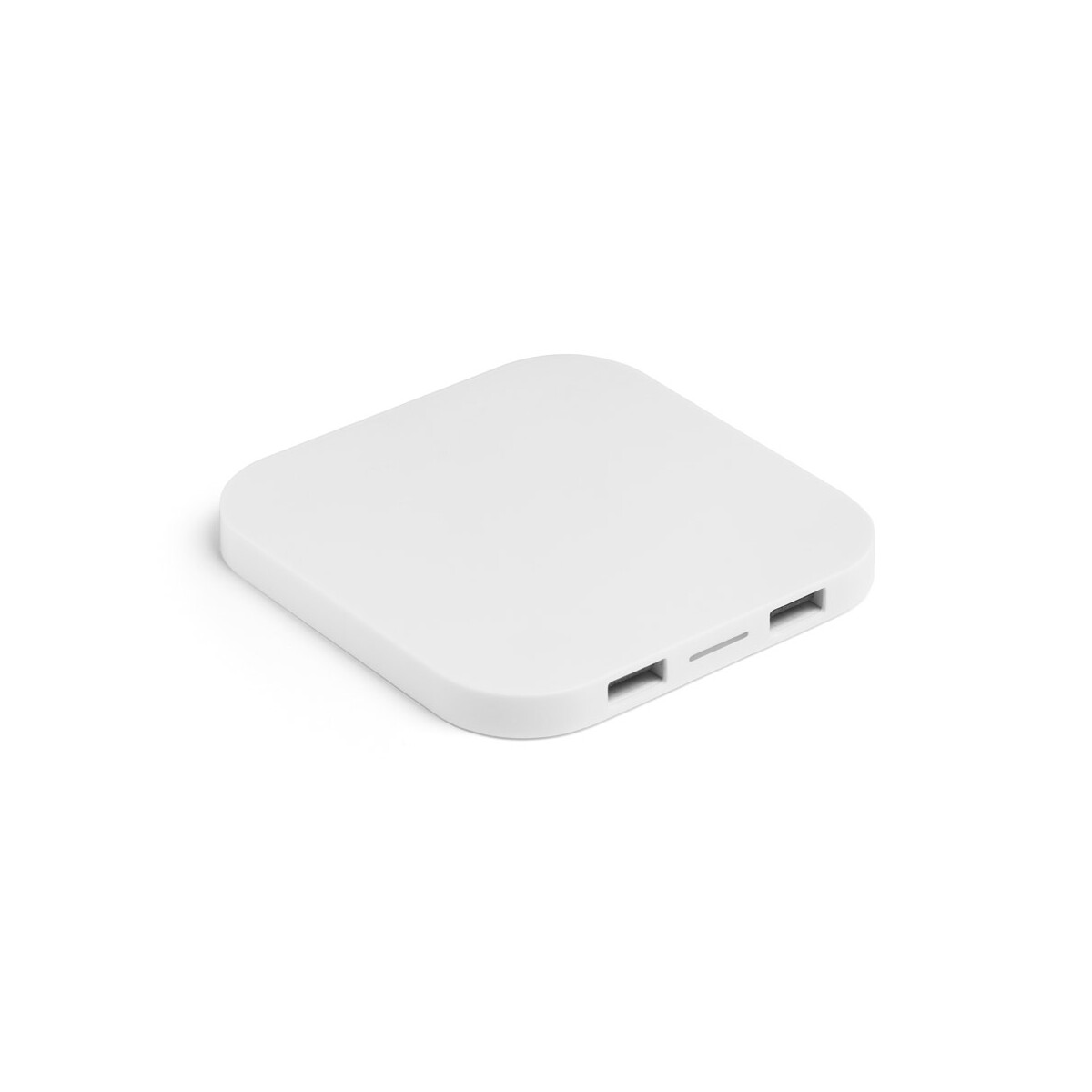 CAROLINE. Ładowarka bezprzewodowa Superfast 15W z 2 portami USB-A w ABS pochodzącego z recyklingu (100% rABS) - Biała 97903_106