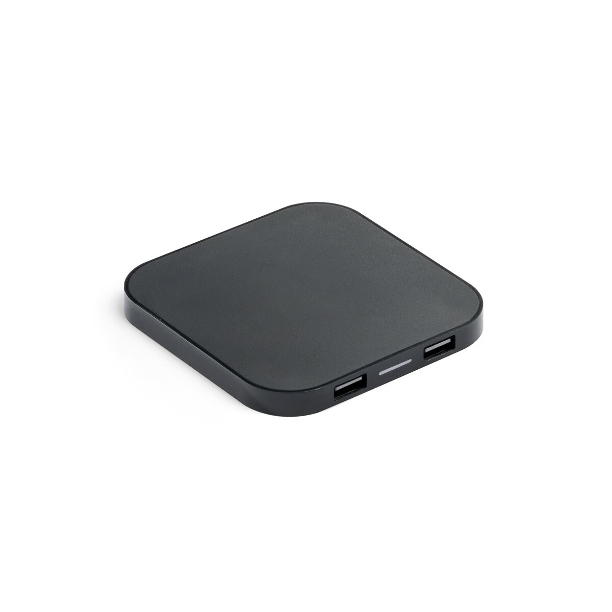 CAROLINE. Ładowarka bezprzewodowa Superfast 15W z 2 portami USB-A w ABS pochodzącego z recyklingu (100% rABS) - Czarna 97903_103