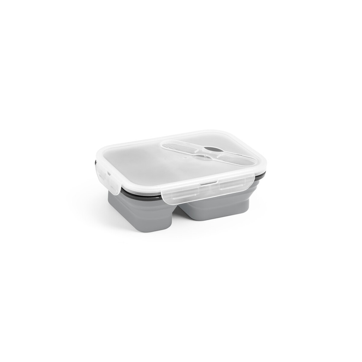 DILL. Lunch Box. Wysuwane hermetyczne pudełko wykonane z silikonu i PP (480 i 760 mL) - Jasno szare 93848_123