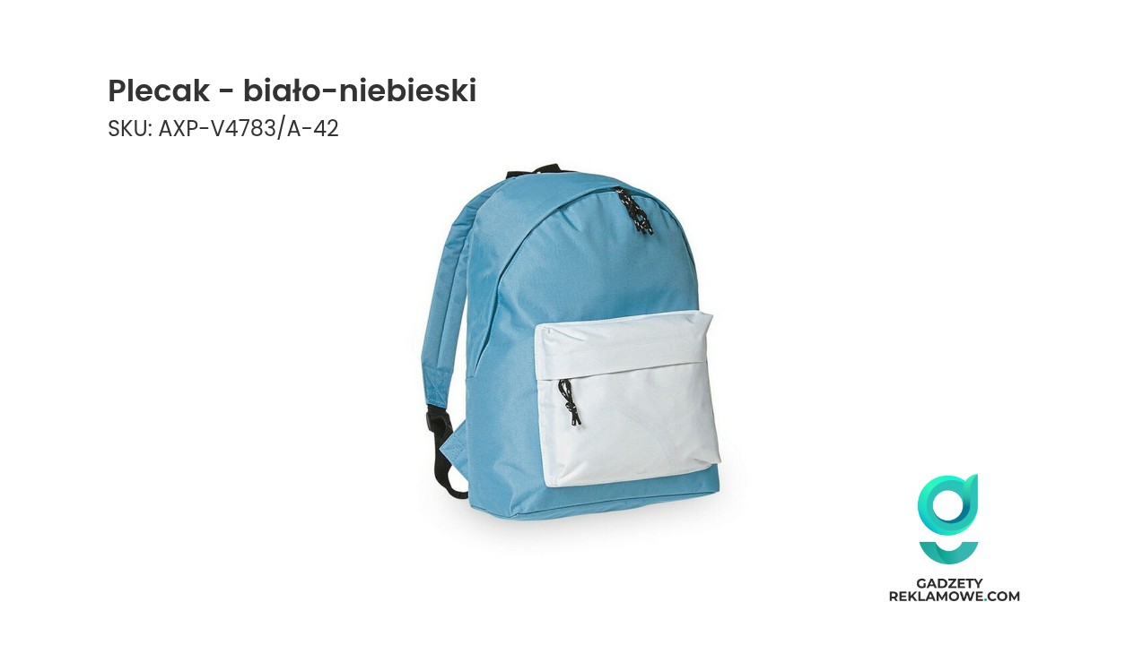 Plecak w kolorach biało-niebieskich