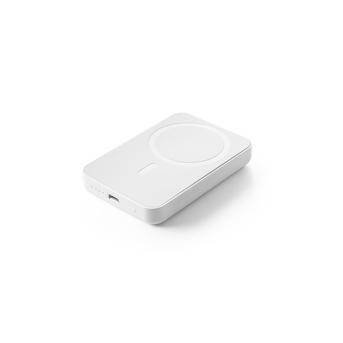 AMPERE 5. Magnetyczny power bank 5 000 mAh z superszybką ładowarką bezprzewodową 15 W wykonany w ABS pochodzącego z recyklingu (100% rABS) - Biały 97166_106