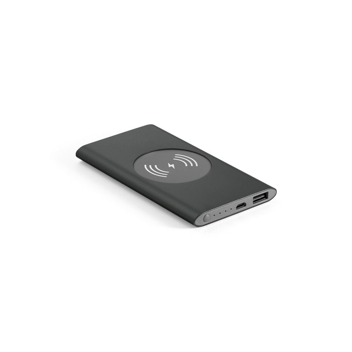 CASSINI. Power bank 4.000 mAh z bezprzewodową ładowarką 5W z aluminium pochodzącego z recyklingu (100% rAL) - czarny 97078_103