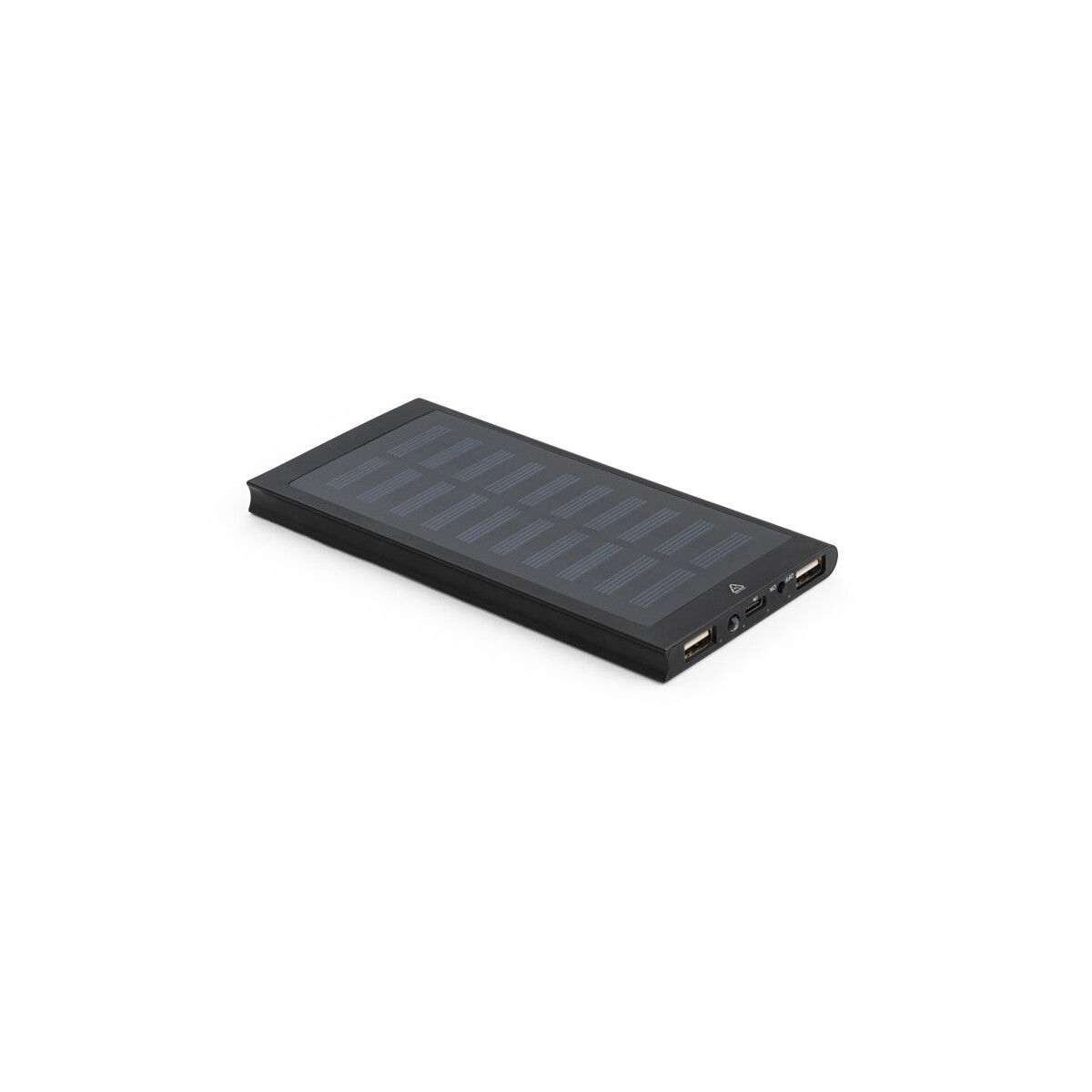 CLERK. Power bank 8 000 mAh z panelem słonecznym z aluminium pochodzącego w 100% z recyklingu - Czarny 97137_103