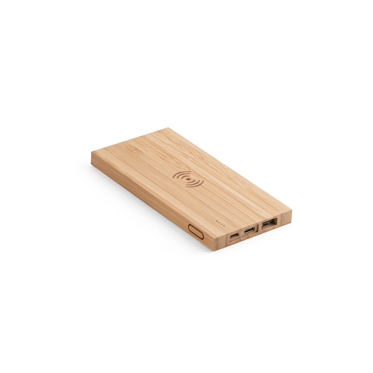 FITCH. Power bank 5.000 mAh z bezprzewodową ładowarką 5W z bambusową - Naturalna 97909_160