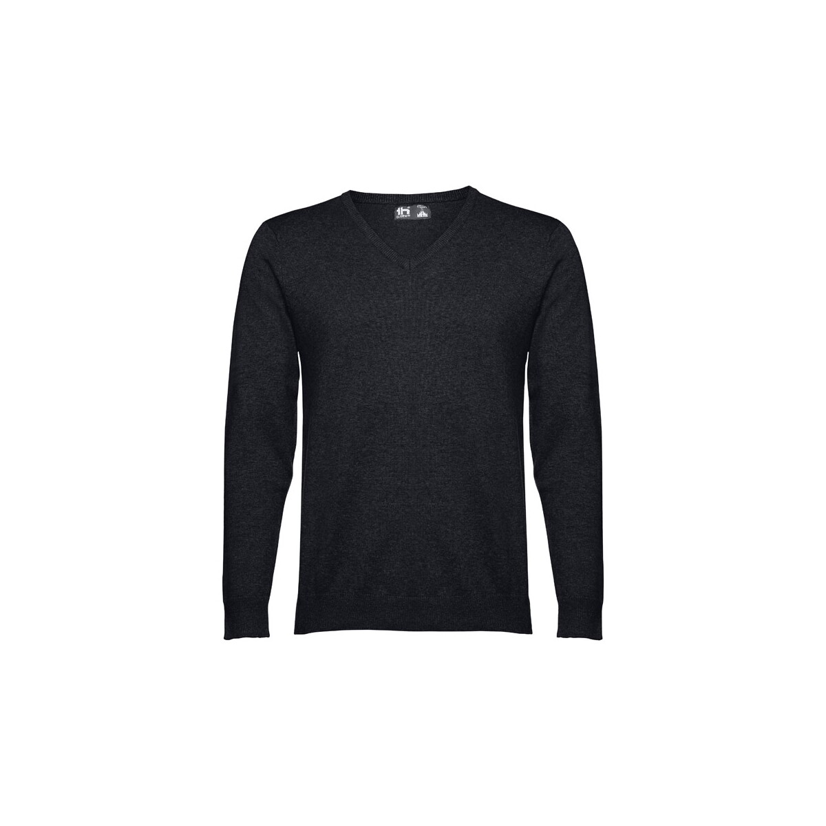 THC MILAN. Męski sweter V-neck z bawełny i poliamidu - czarny 30149_103