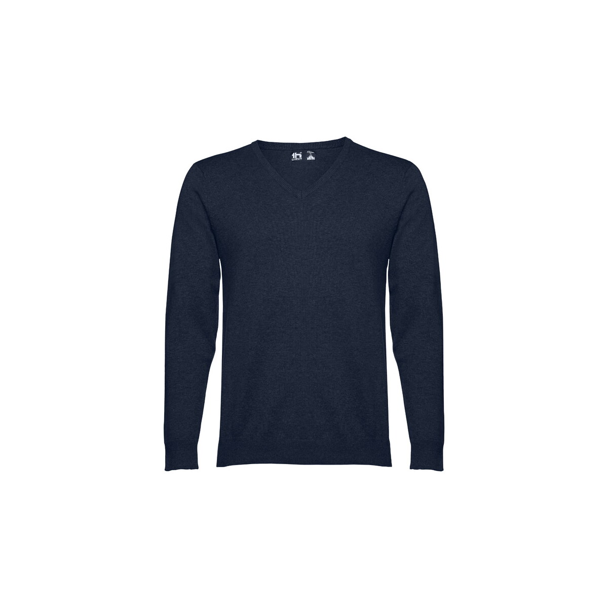 THC MILAN. Męski sweter V-neck z bawełny i poliamidu - granatowy 30149_134