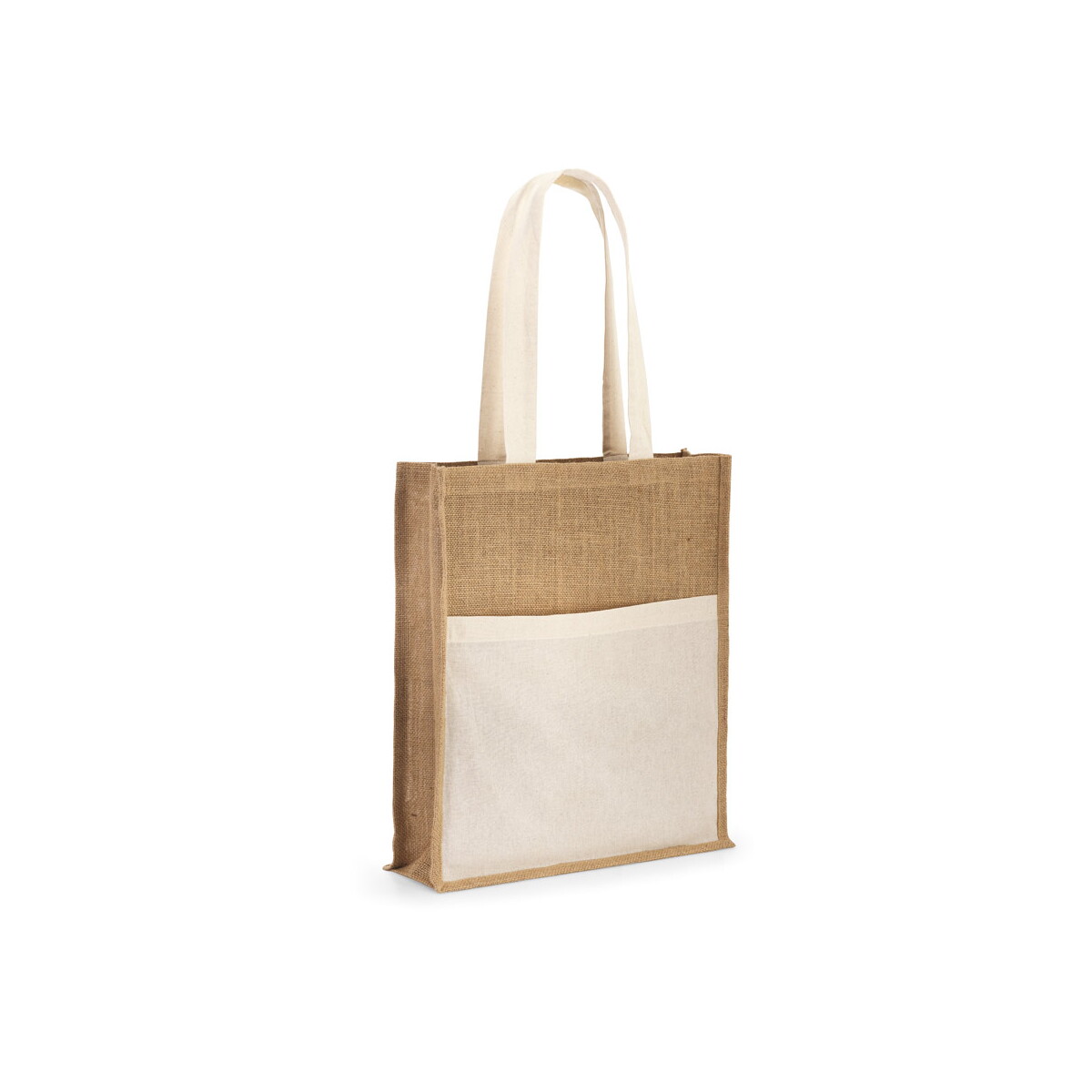 BRAGA. Jutowa torba(240 g/m²) z kieszenią ze 100% bawełny (140 gm²) - Naturalna 92823_160