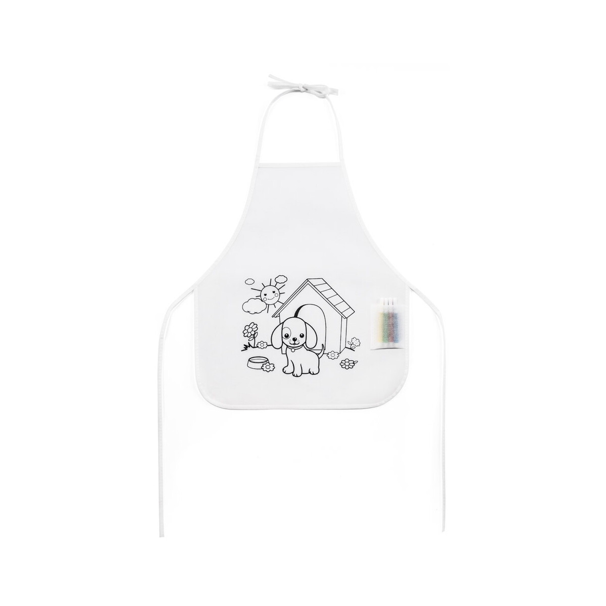 NILO. Fartuch z non-woven dla dzieci do pokolorowania (80 g/m²) - Biały 99834_106