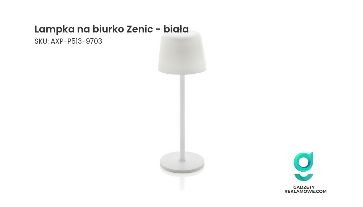 Biała lampka na biurko Zenic
