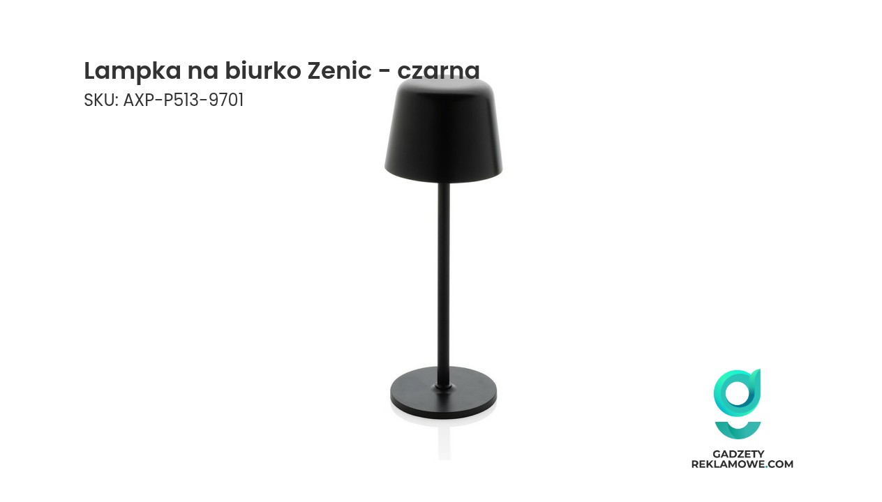 Czarna lampka na biurko Zenic