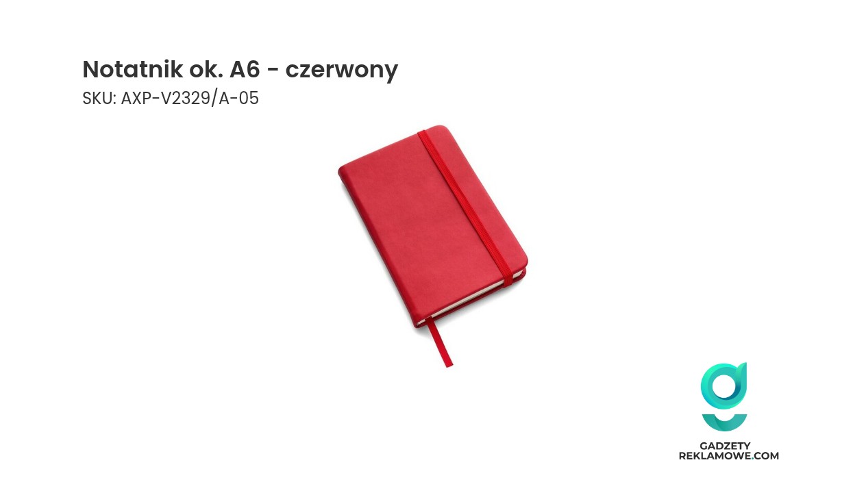 Notatnik o wielkości A6 w kolorze czerwonym