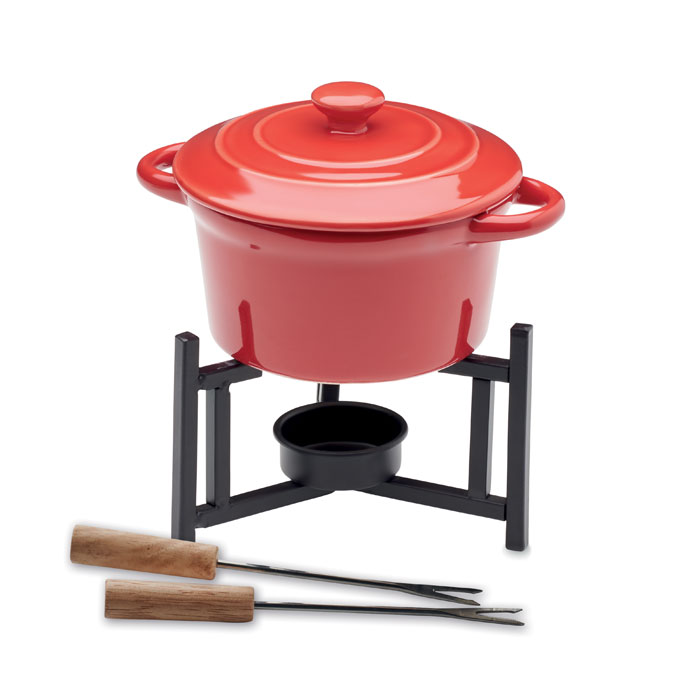 Zestaw do fondue 300 ml BIG KASE - czerwony mo2386-05