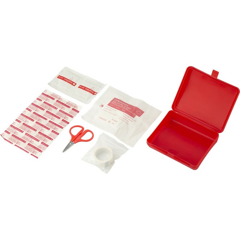 Apteczka w plastikowym opakowaniu, 10 el. - czerwona V8556-05_AAA01