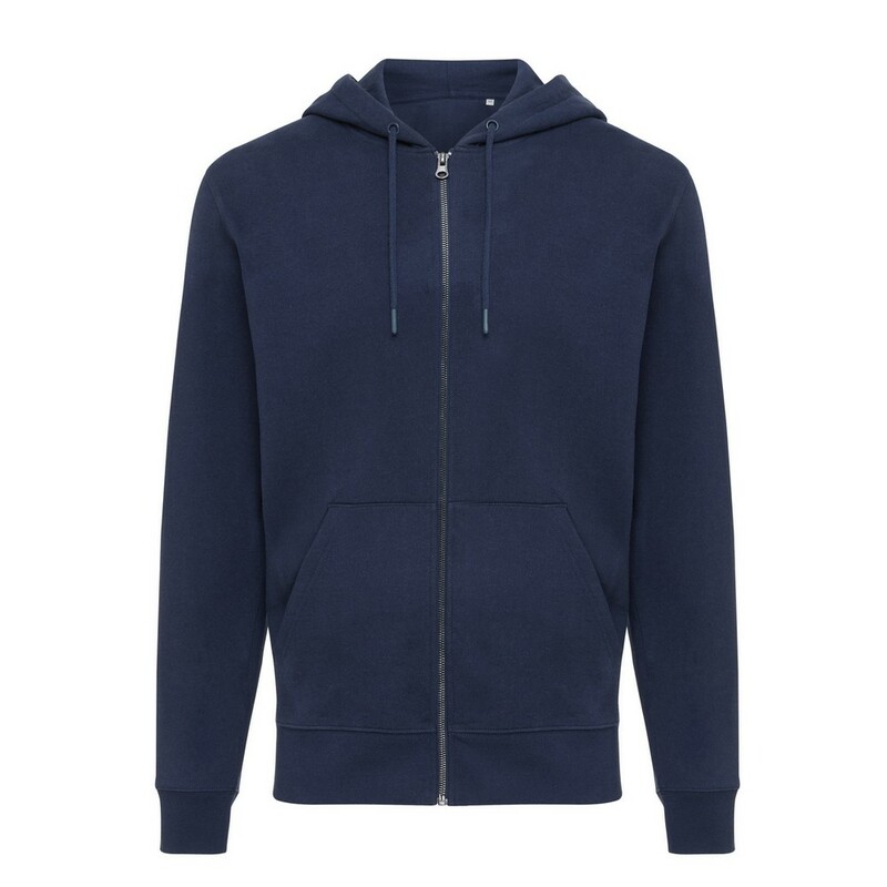 Bluza z kapturem z bawełny z recyklingu Iqoniq Abisko - niebieska T9600.002.M__B_1