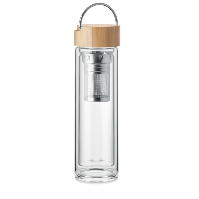 Dwuścienna butelka 400ml BATAMI - przezroczysta mo6854-22