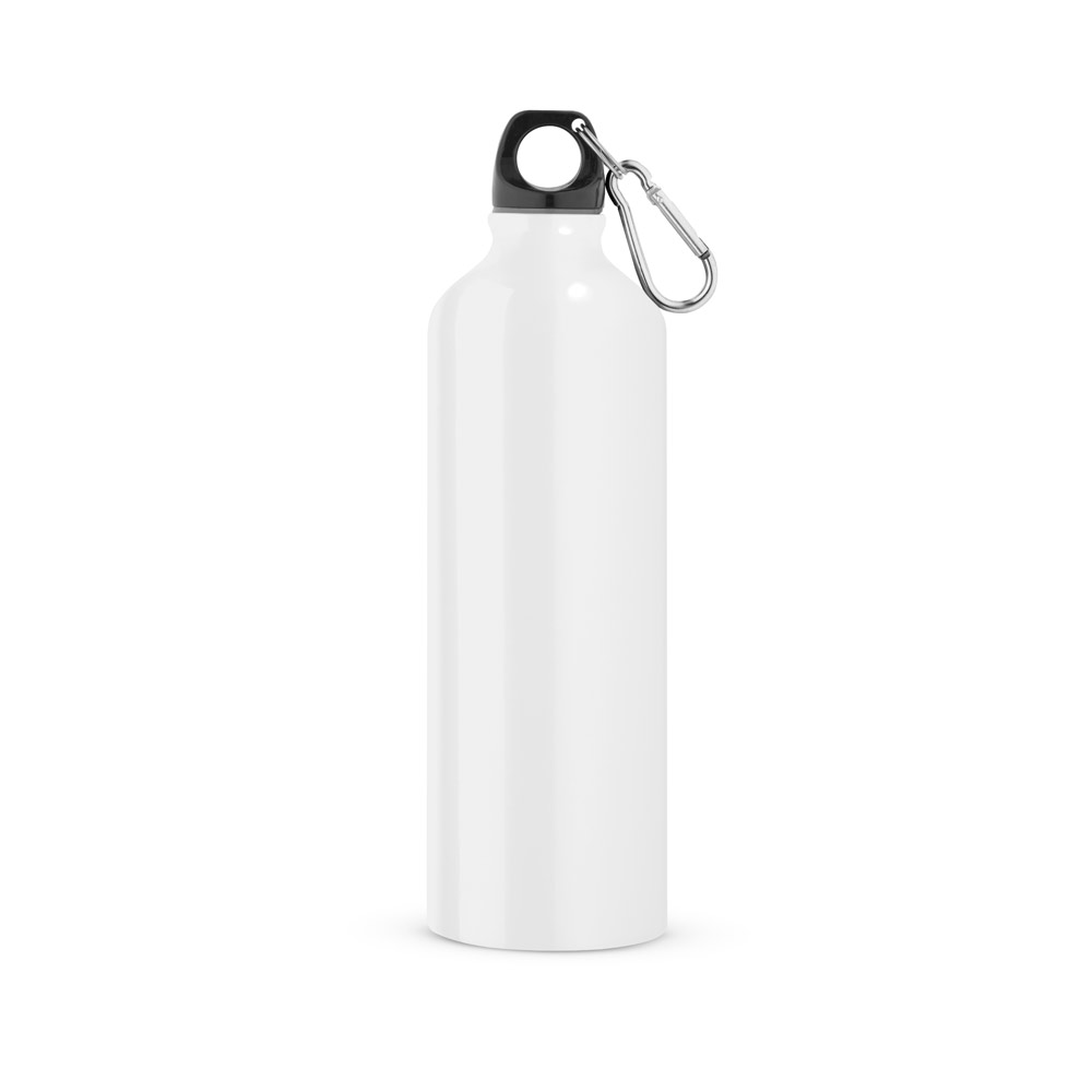 LANDSCAPE L. Aluminiowa butelka sportowa z karabińczykiem 800 ml - Biała 94688_106