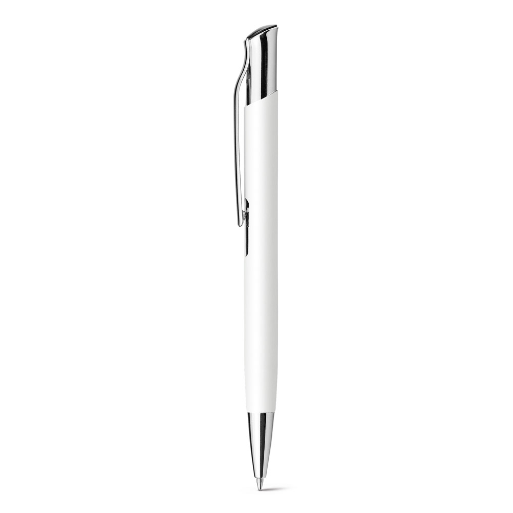 OLAF SOFT. Aluminiowy długopis z gumowymi wykończeniami - biały 81192_106
