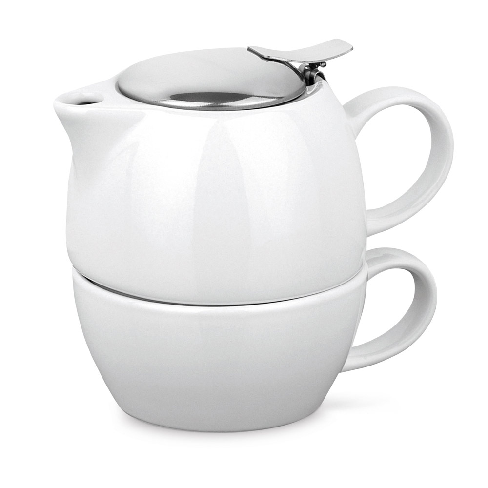 COLE. Porcelany zestaw do herbaty 2 w 1 - Biały 93805_106