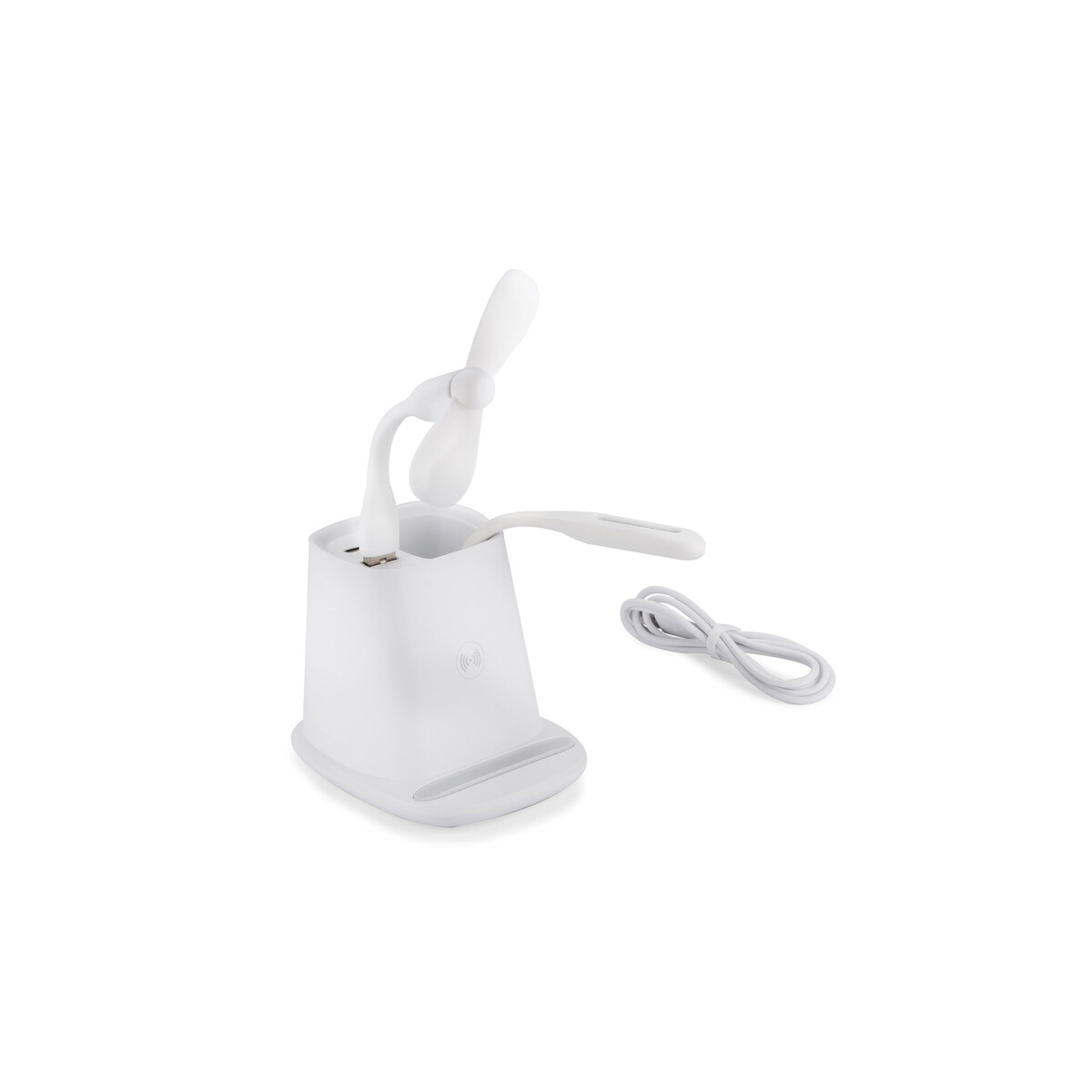 Przybornik z ładowarką indukcyjną (5W) BERGO II - biały 09167-01