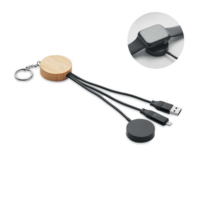 Brelok z kablem 4 w 1 60W BULE - czarny mo2451-03