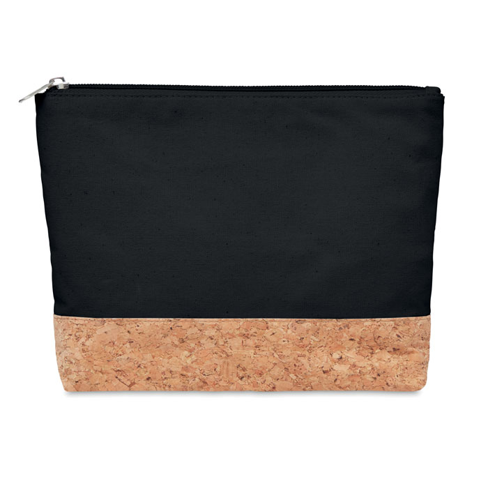 Kosmetyczka z korka i bawełny PORTO BAG - czarna mo9817-03