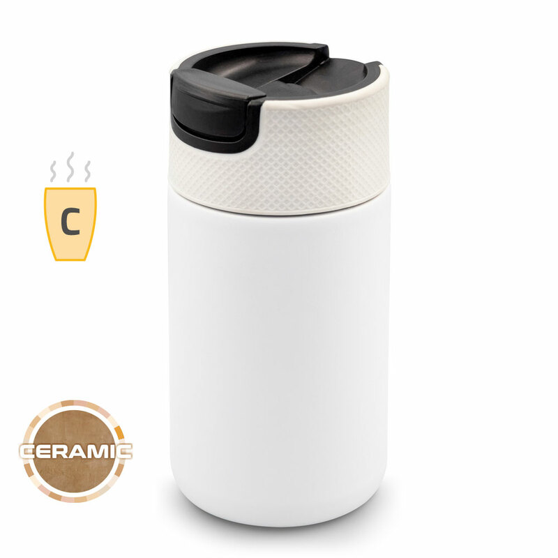 Kubek termiczny 400 ml Air Gifts z ceramiką | Nabila - biały VA050-02_AAA00