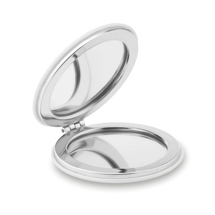 Okrągłe lusterko z PU GLOW ROUND - białe mo9008-06