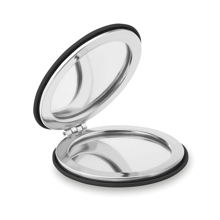 Okrągłe lusterko z PU GLOW ROUND - czarne mo9008-03