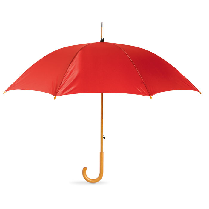 Parasol z drewnianą rączką CUMULI - czerwony kc5131-05