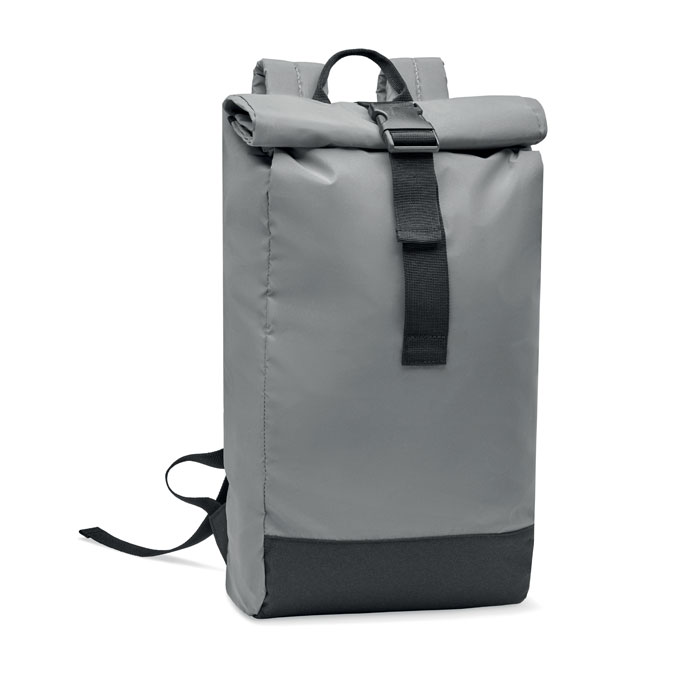 Plecak odblaskowy Rolltop BRIGHT ROLLPACK - srebrny mat mo2056-16
