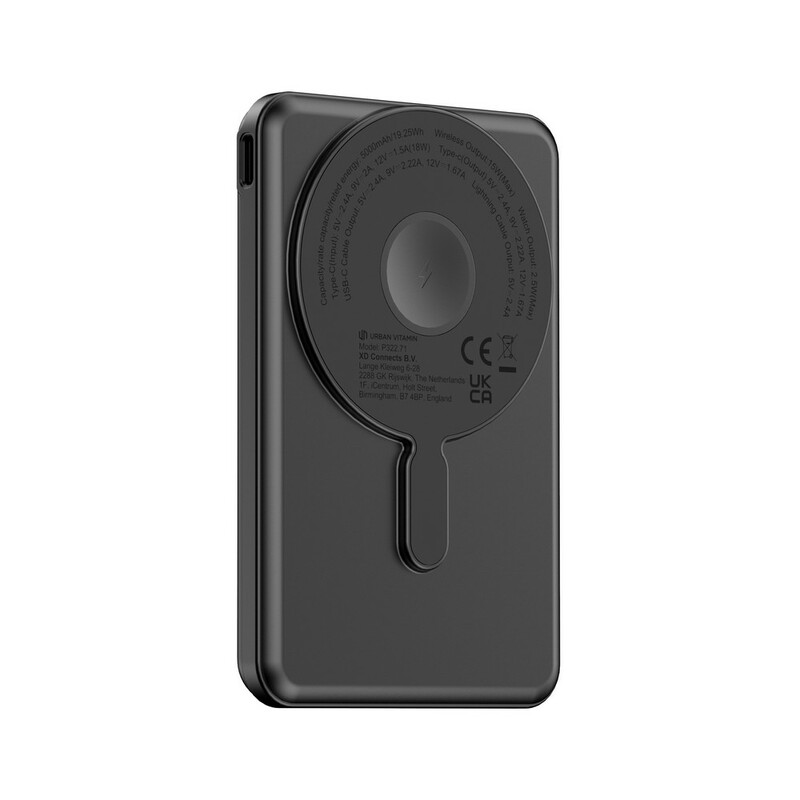 Magnetyczny power bank 5000 mAh Urban Vitamin Redwood - czarny P322.7101__B_1