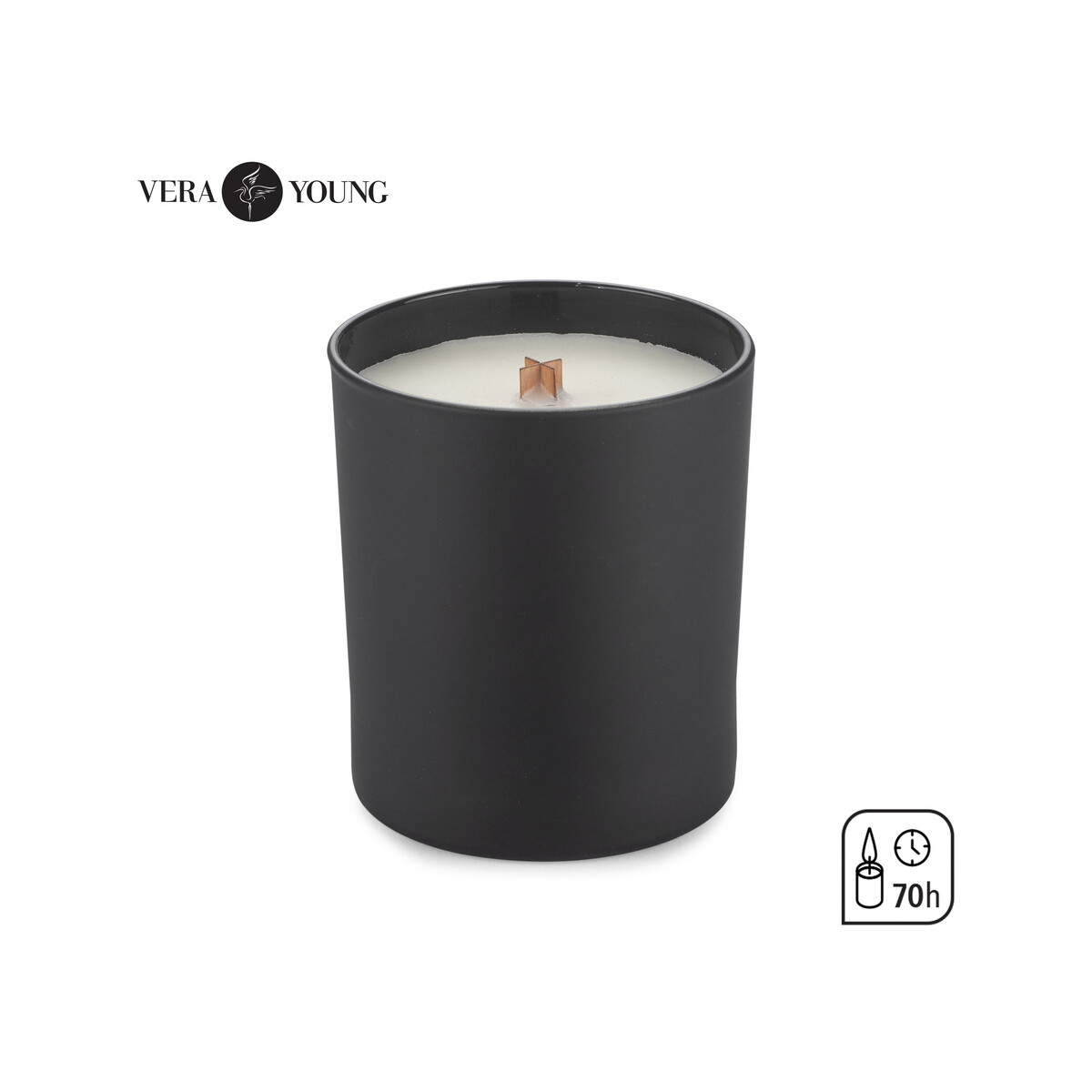 Świeca sojowa 220g - Black Pomegranate - VERA YOUNG - czarna 12104-02