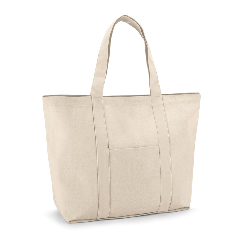 VILLE. Płócienna torba 100% bawełna z przednią i wewnętrzną kieszenią (280 g/m²) - Jasna naturalna 92824_150
