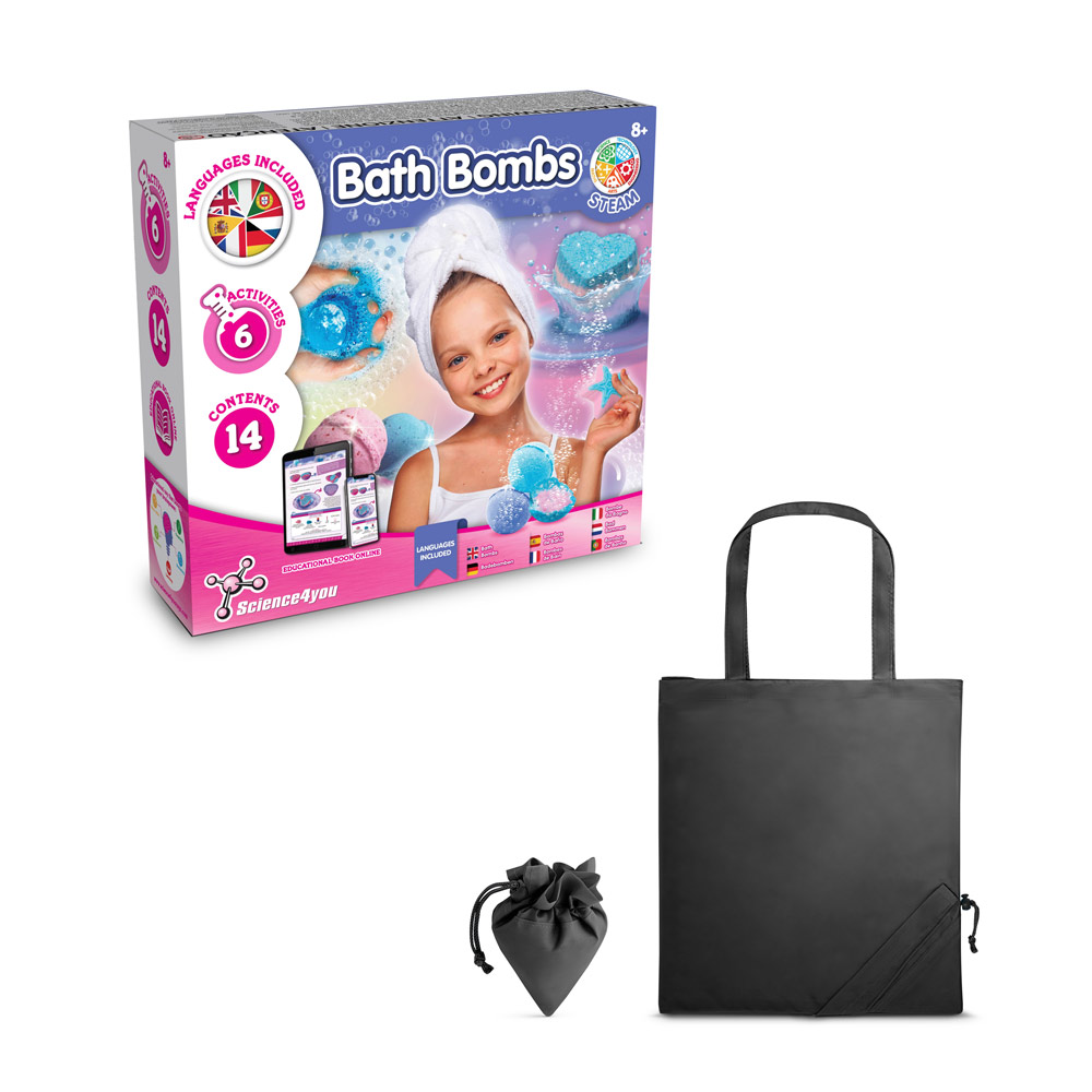 Bath Bombs Kit V. Gra edukacyjna dostarczany ze składaną torbą prezentową 190T - Czarna 35841_103